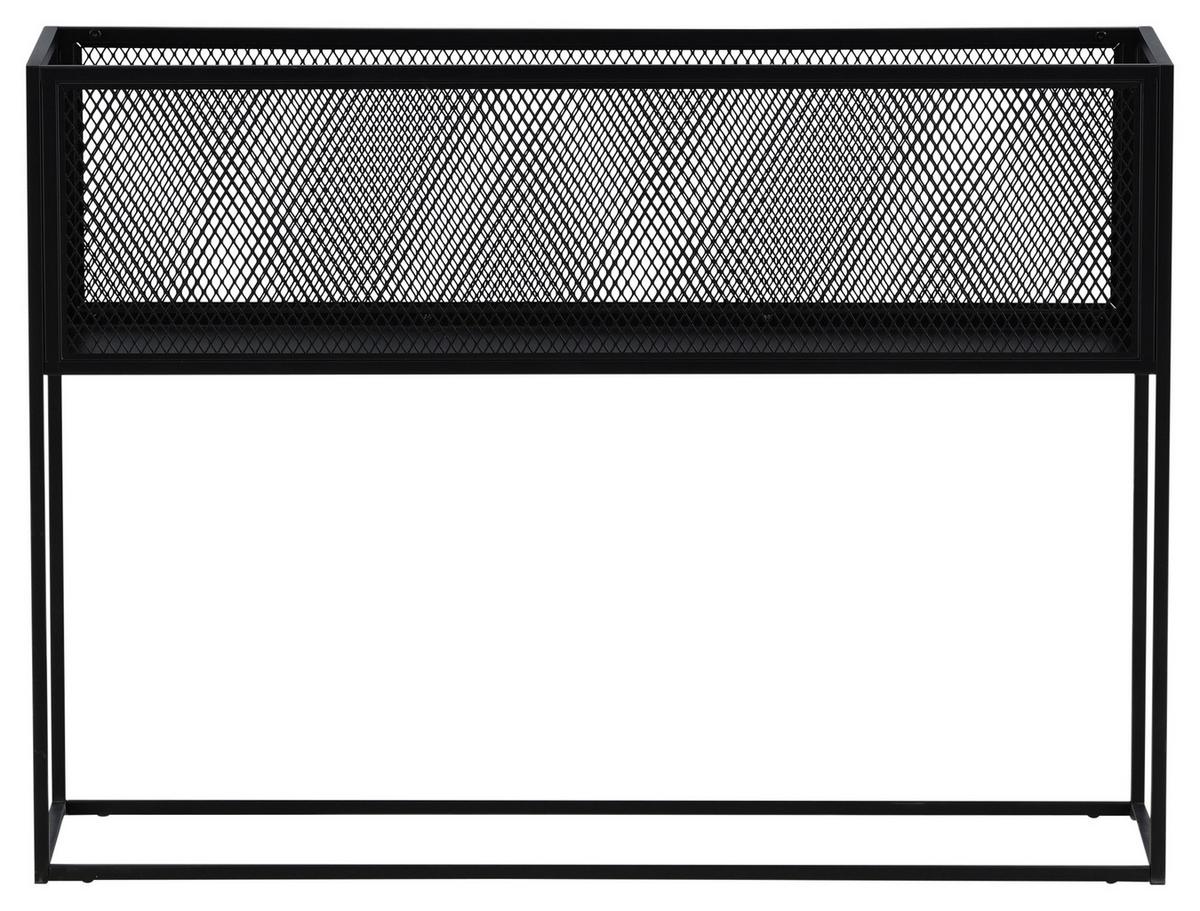 Bücherwand Netz - Schwarz, Design, Metall (110/80/30cm) - Livetastic