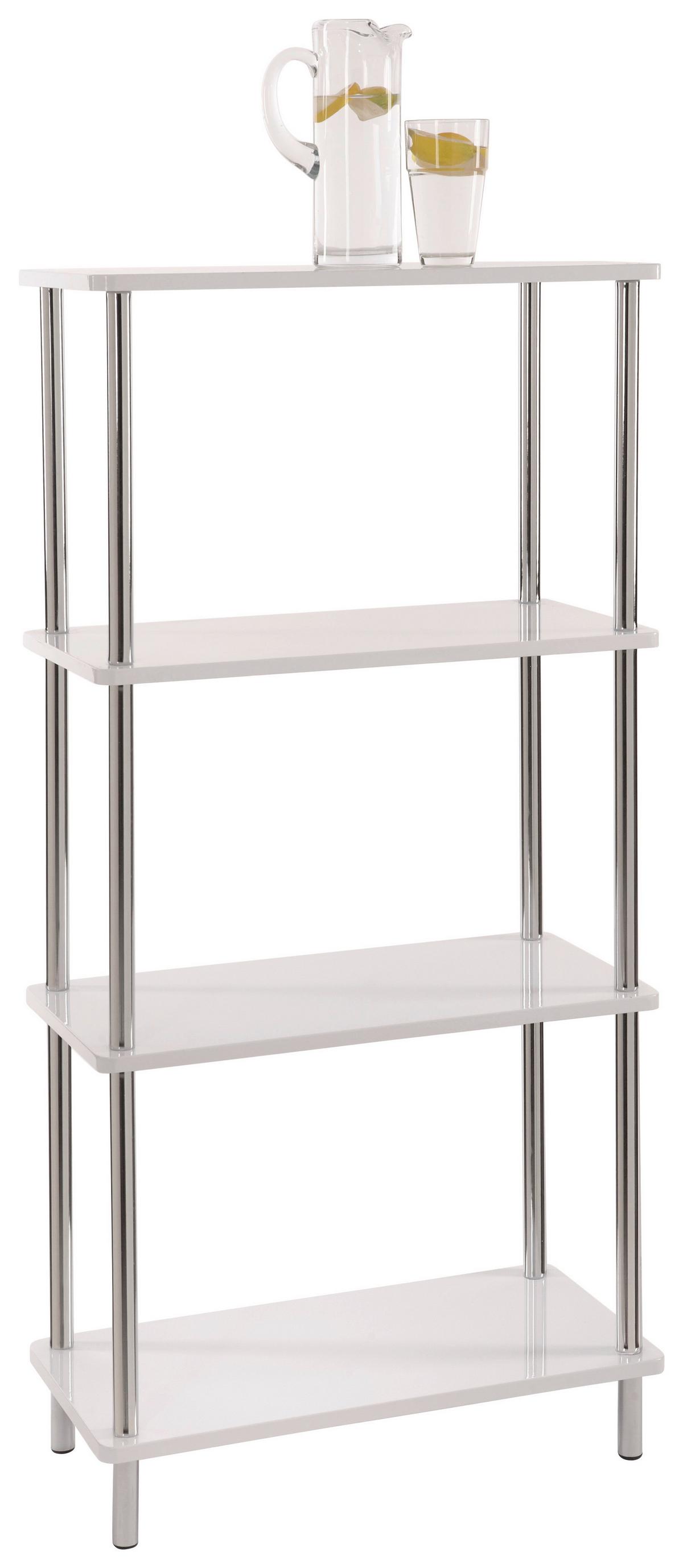 REGÁL TIM 2 - bílá/barvy chromu, Moderní, kov/kompozitní dřevo (60/120/30cm) - Möbelix Exklusiv