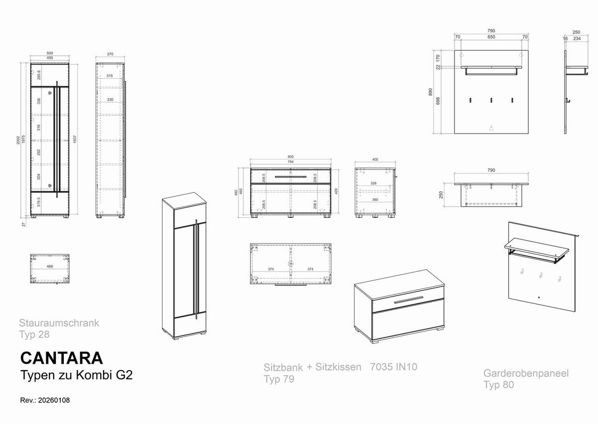 GARDEROBE Cantara Eichefarben B: 140cm - Eichefarben, MODERN, Holzwerkstoff (140/201/39cm) - MID.YOU