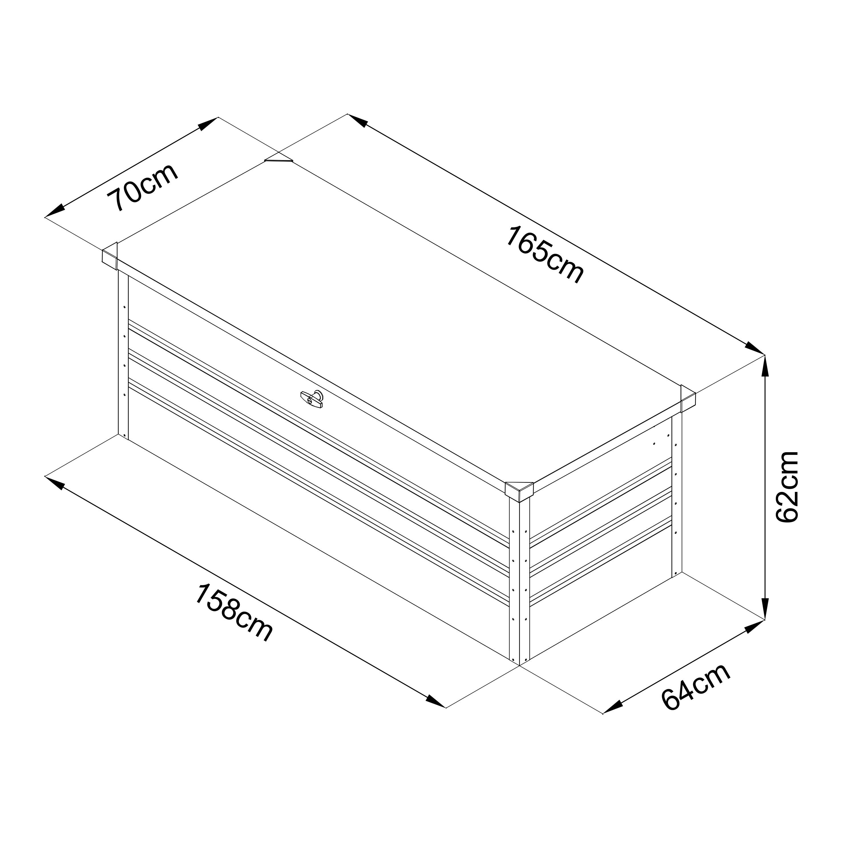 Kissenbox Metall Grau - Anthrazit, Basics, Metall (165/70/62cm) - Ambia Garden