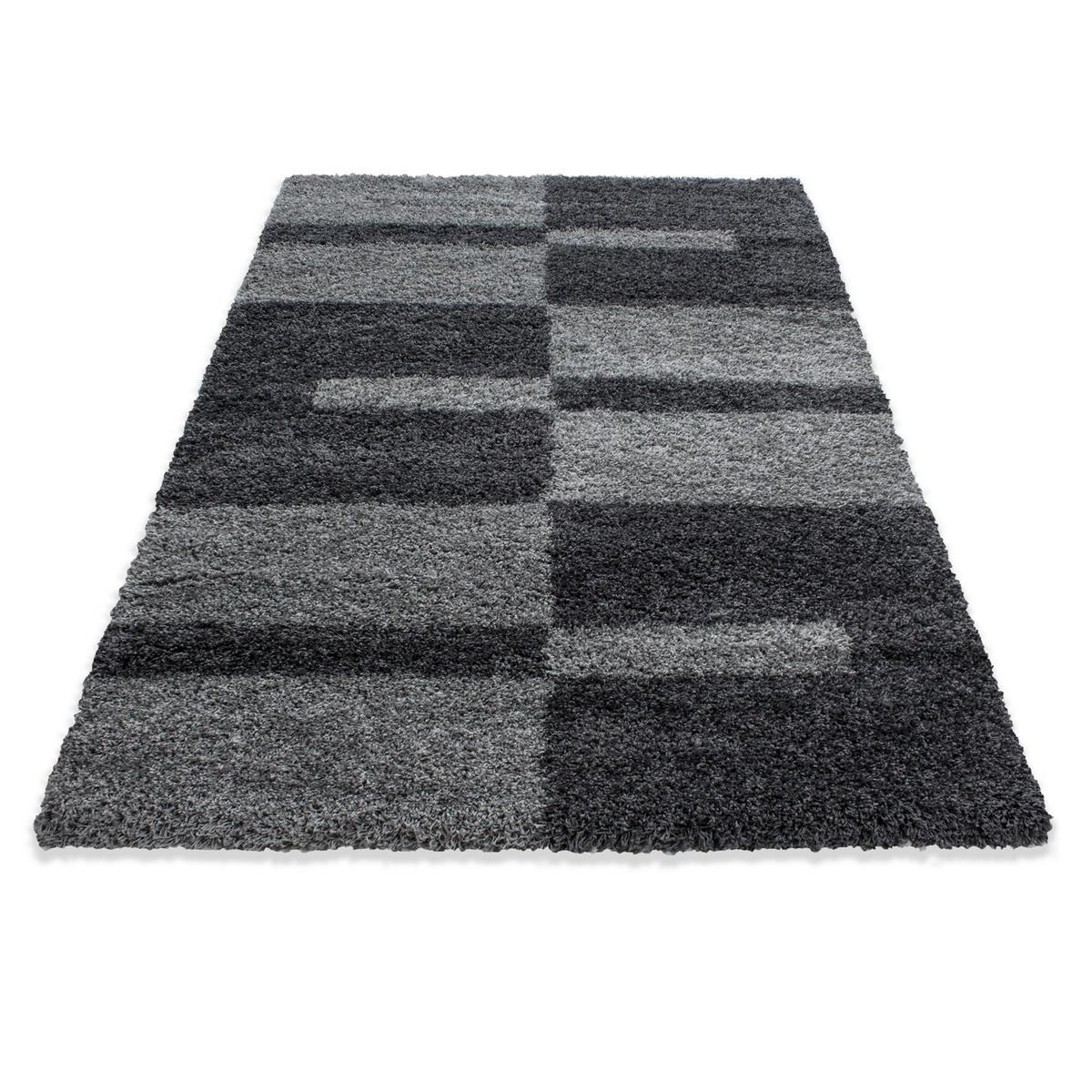 Hochflor Teppich Grau Gala 160x230 cm - Grau, Design, Textil (160/230cm)