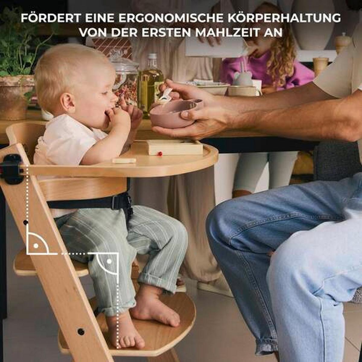 Hochstuhl Enock Buchefarben, B/H/T: 49x73x49cm - Buchefarben, Basics, Holz (49/73/49cm) - Kinderkraft