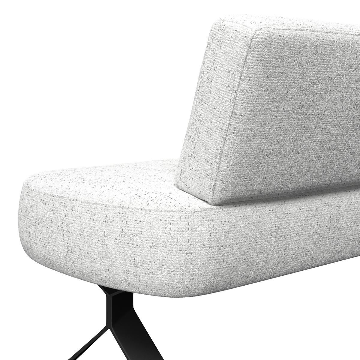 Eckbank weiß/Metallbeine Ulmo 176x248cm - Schwarz/Weiß, MODERN, Textil/Metall (176/248cm)