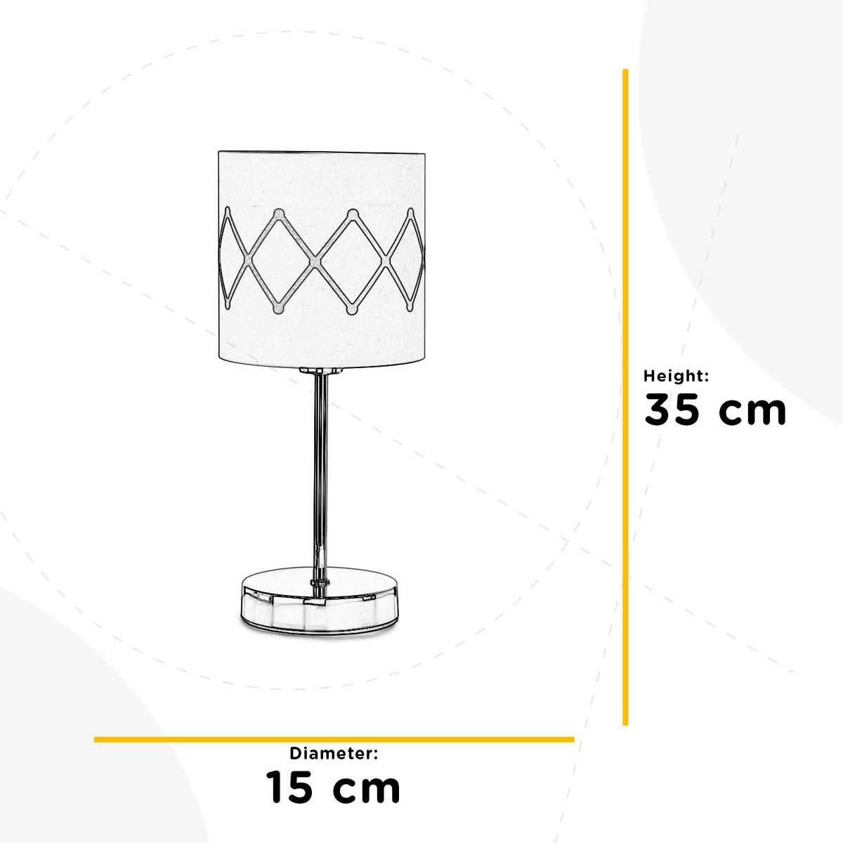 Tischleuchte 5005/L - Pink/Goldfarben, KONVENTIONELL, Textil/Metall (15/35cm)