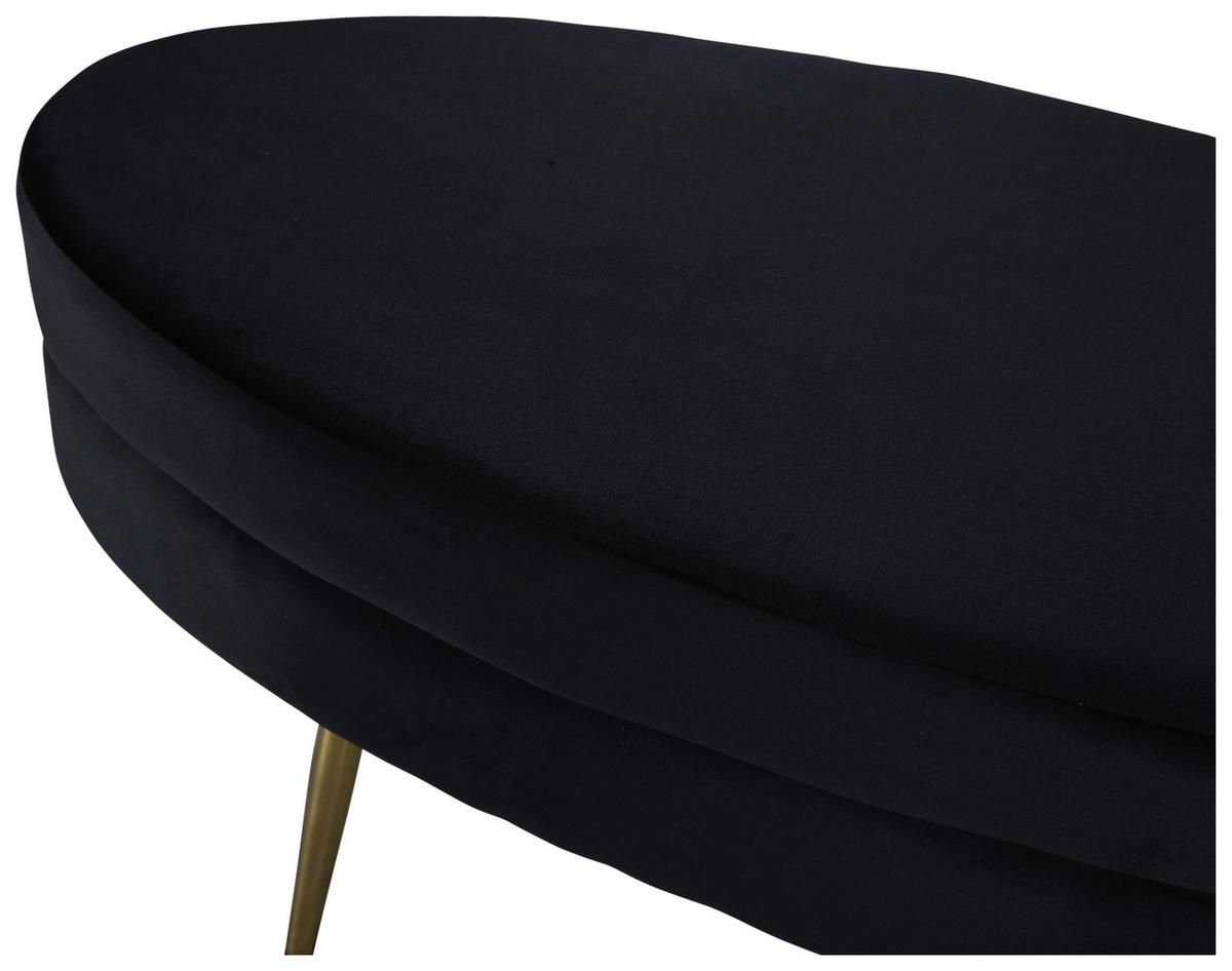 Hockerbank Otto - Goldfarben/Schwarz, Design, Textil/Metall (100/41/40cm) - Livetastic