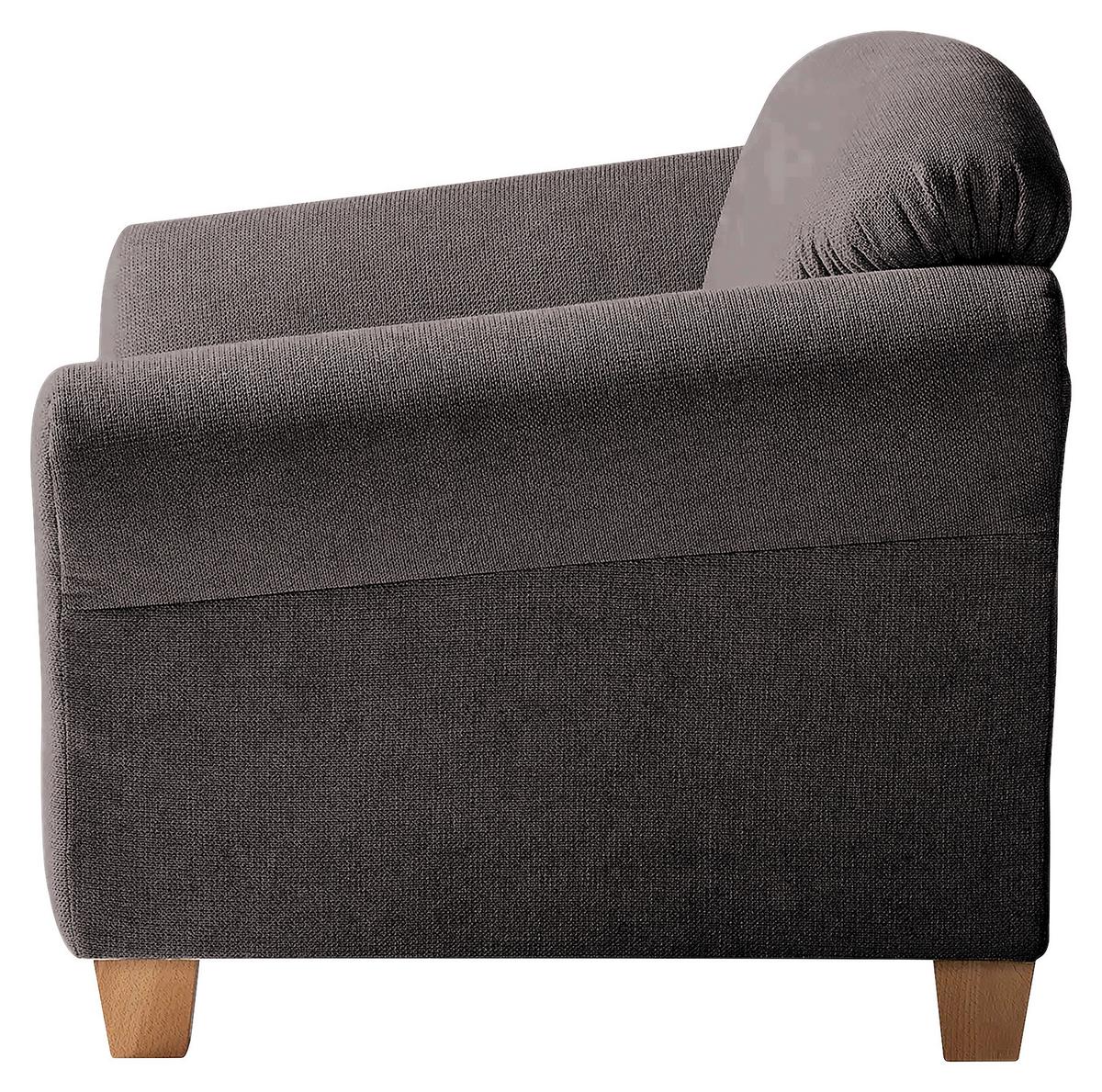 Sessel Gotland dunkelbraun Rücken echt, 101x84x89 cm - Dunkelbraun/Naturfarben, KONVENTIONELL, Textil (101/84/89cm) - Sit & More