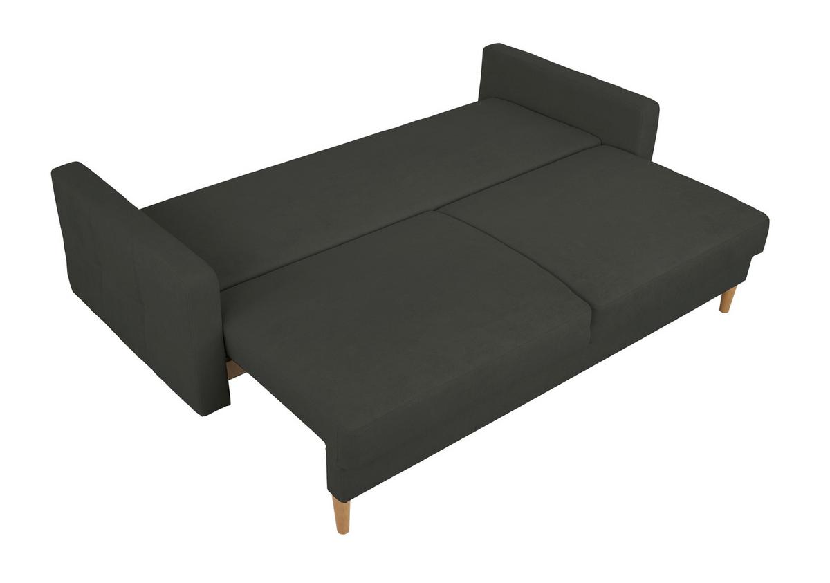 Schlafsofa Noret, Schwarz B: 222 Cm - Buchefarben/Schwarz, Design, Textil (222/93/99cm) - MID.YOU