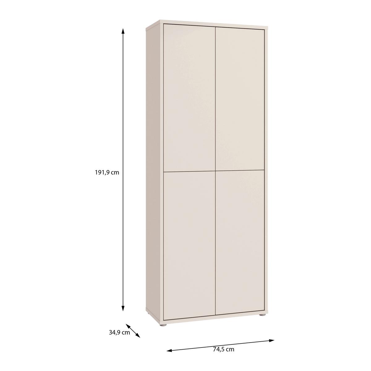 Botník, barva kašmírová, š: 74,5cm - šedá/pískové barvy, Moderní, kompozitní dřevo/plast (74,5/191,9/34,9cm)