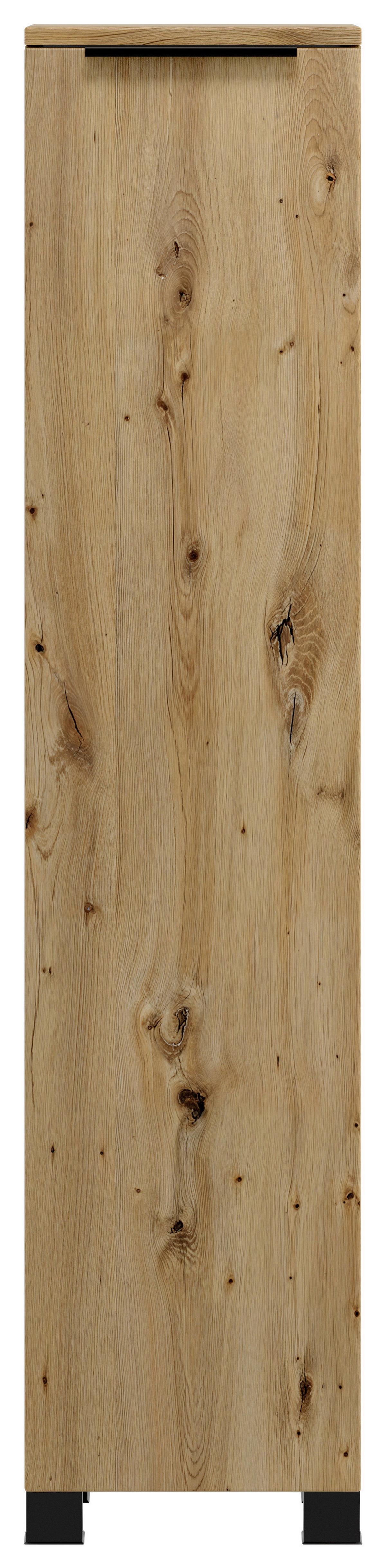 Midischrank Sevilla Eiche Artisan Dekor - Schwarz/Eiche Artisan, MODERN, Holzwerkstoff (30/130/35cm) - Held