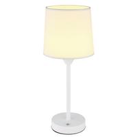 Akku-Tischleuchte 21008w - Weiß, KONVENTIONELL, Kunststoff/Textil (14/35cm) - Globo