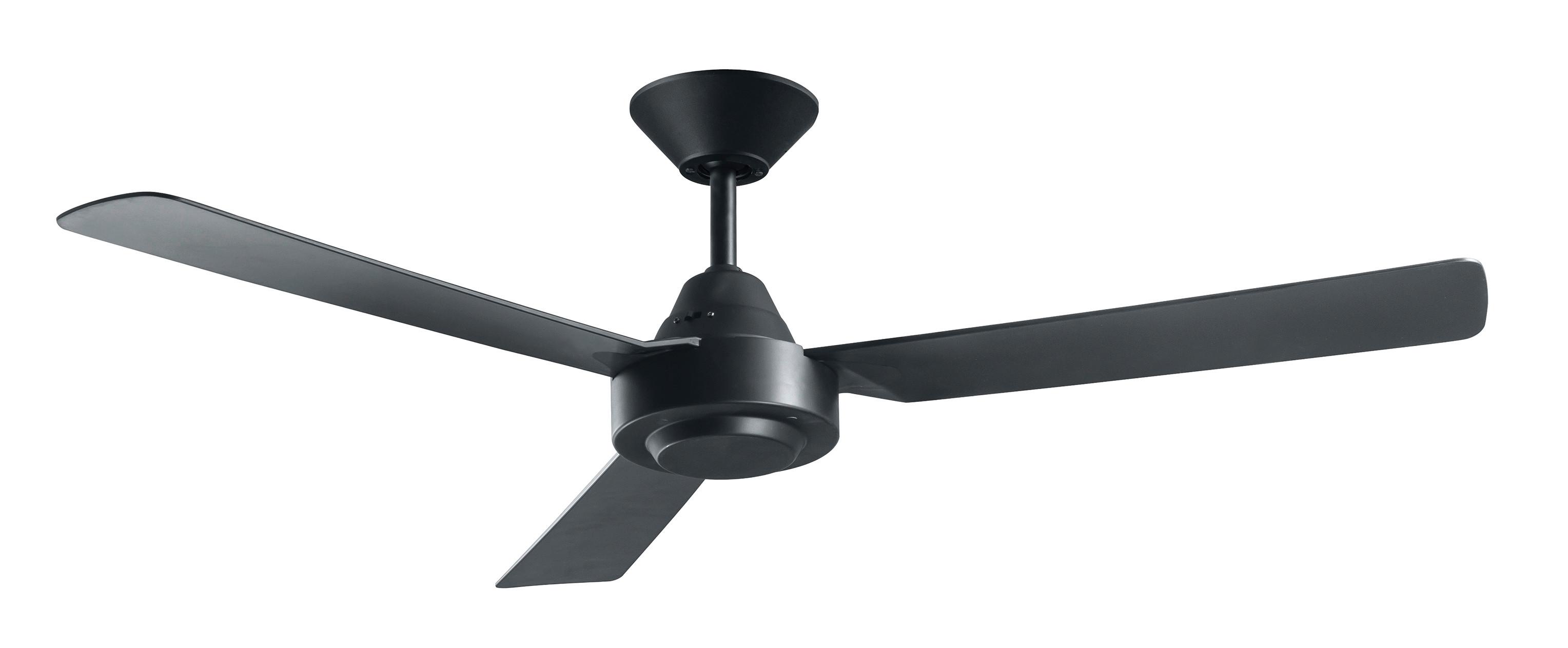 Deckenventilator Bayside Calypso Schwarz 3-Flügel - Schwarz, Design, Kunststoff (122/31cm) - P & B