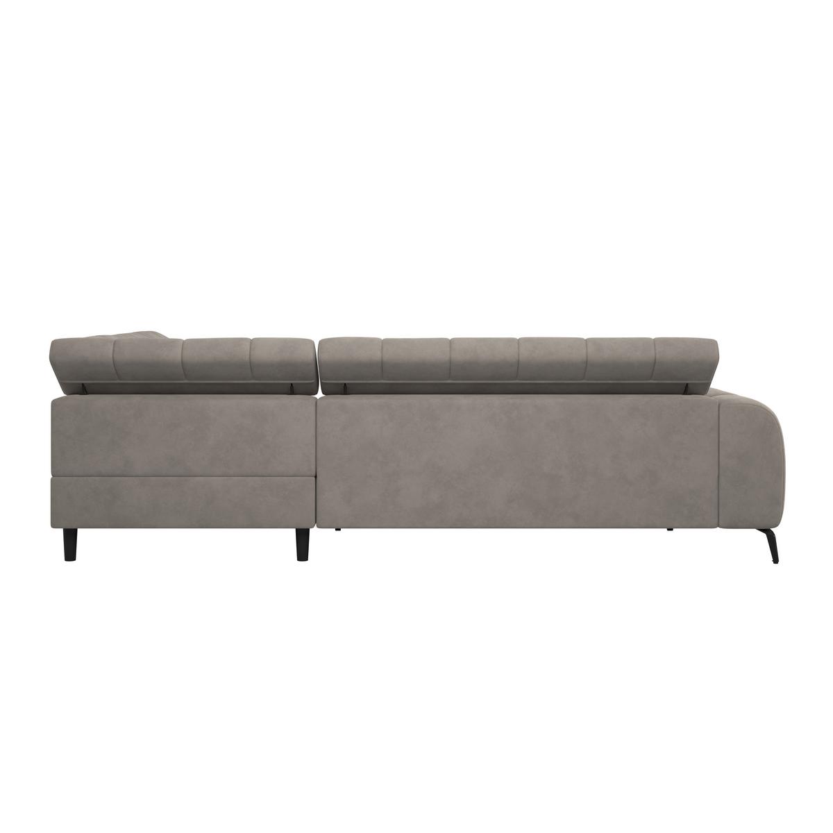 Ecksofa Volf rechts new grau, S: 261x203 cm - Greige/Schwarz, Trend, Kunststoff/Textil (261/203cm)