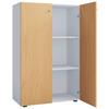 Schuhschrank Lona Weiß Buchefarben Dekor - Buchefarben/Schwarz, Design, Holzwerkstoff (70/110/39cm) - MID.YOU