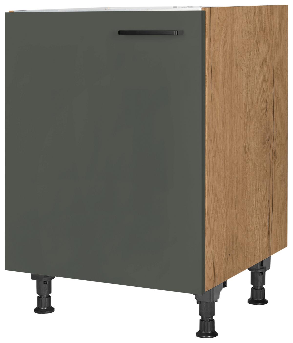 Spülenunterschrank Easytouch - Eichefarben/Grün, MODERN, Holzwerkstoff (60/87/56cm) - Nobilia