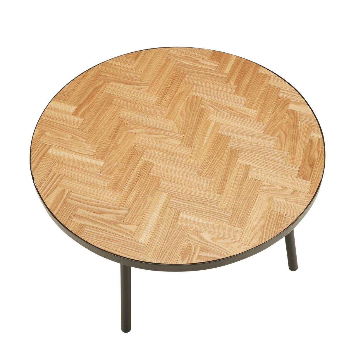 Konferenční stolek P: 80cm - černá/přírodní barvy, Lifestyle, kov/kompozitní dřevo (80/80/40cm) - Premium Living