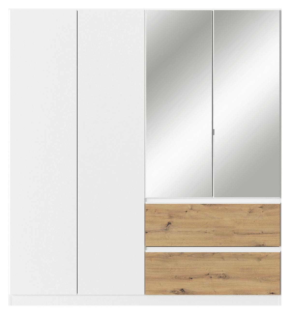 Drehtürenschrank Costa Weiß Eiche Artisan Dekor - Eiche Artisan/Weiß, MODERN, Holzwerkstoff (181/197/54cm) - Rauch Möbel