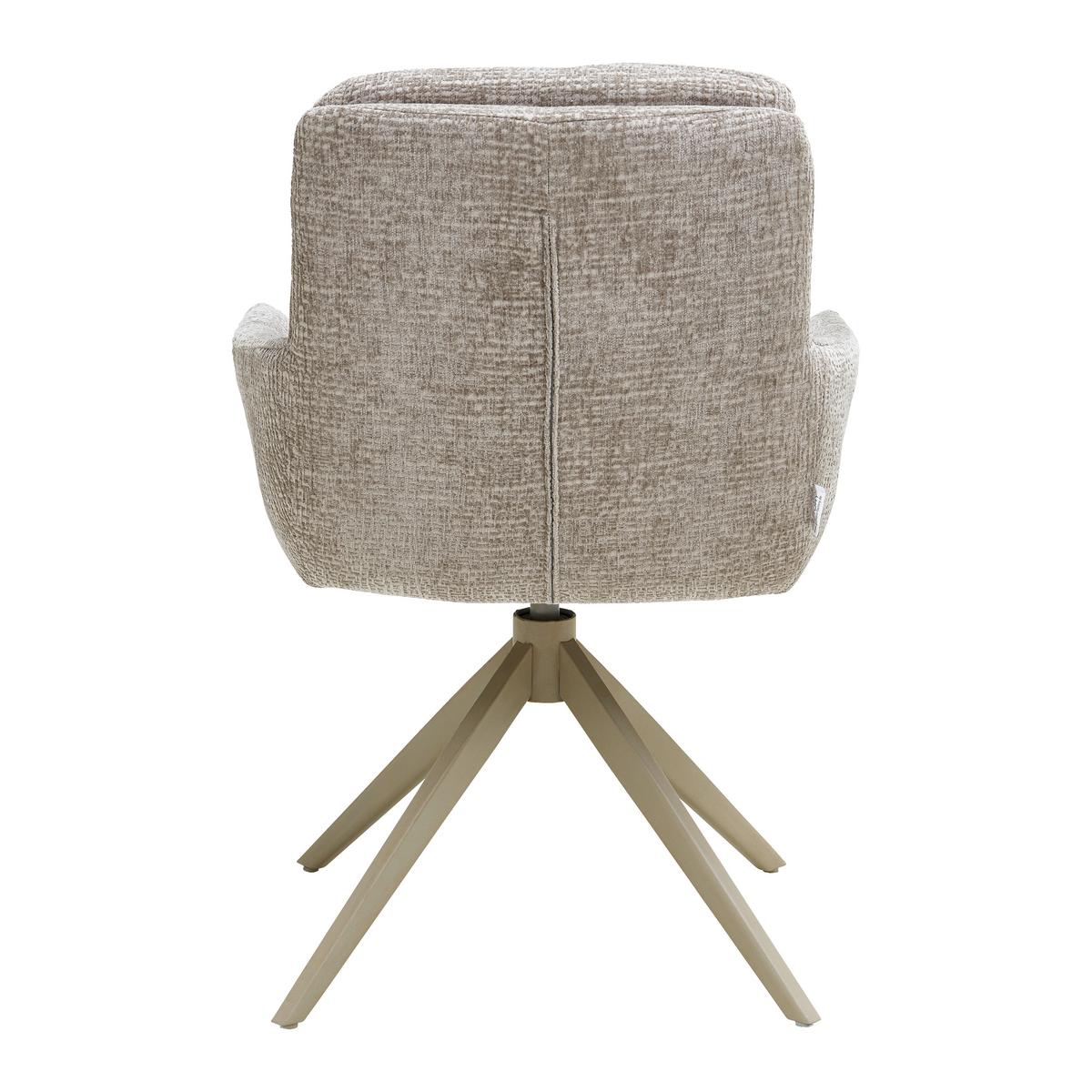 Židle s podrukami Lony, béžová, otočná - béžová, Moderní, kov/textil (60/89/69cm) - Mömax