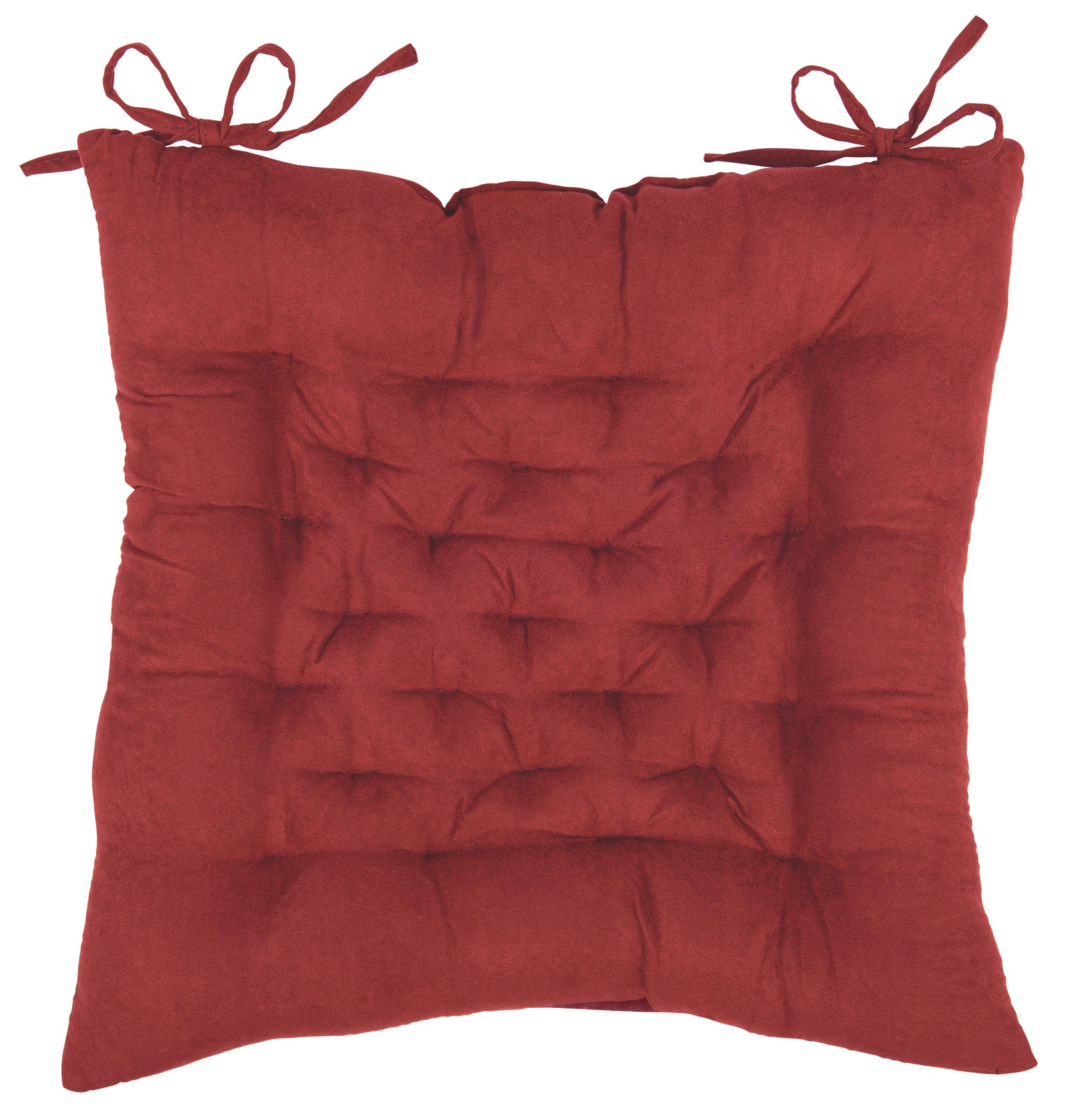 Sitzkissen Agatha Rot 40x40 Cm Polyester - Rot, KONVENTIONELL, Textil (40/40/5cm) - Ondega