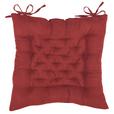 Sitzkissen Agatha Rot 40x40 cm Polyester - Rot, KONVENTIONELL, Textil (40/40/5cm) - Ondega