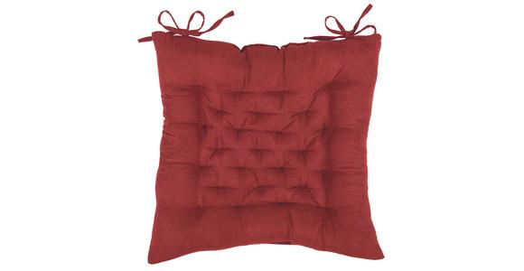 Sitzkissen Agatha Rot 40x40 cm Polyester - Rot, KONVENTIONELL, Textil (40/40/5cm) - Ondega