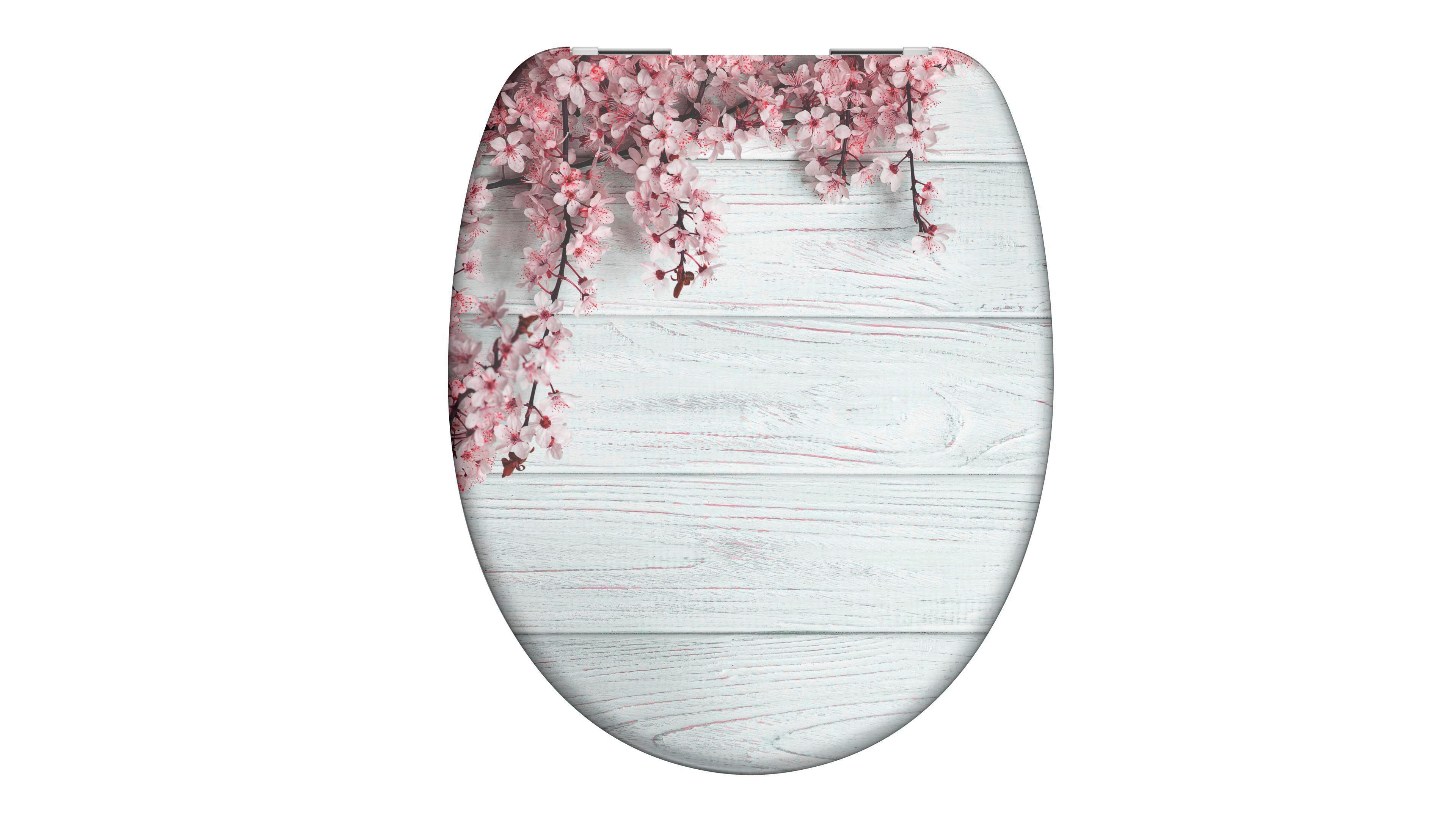 Wc-ülőke "flower Wood 82197" - színes, Konventionell, műanyag (37,3/44,8cm)