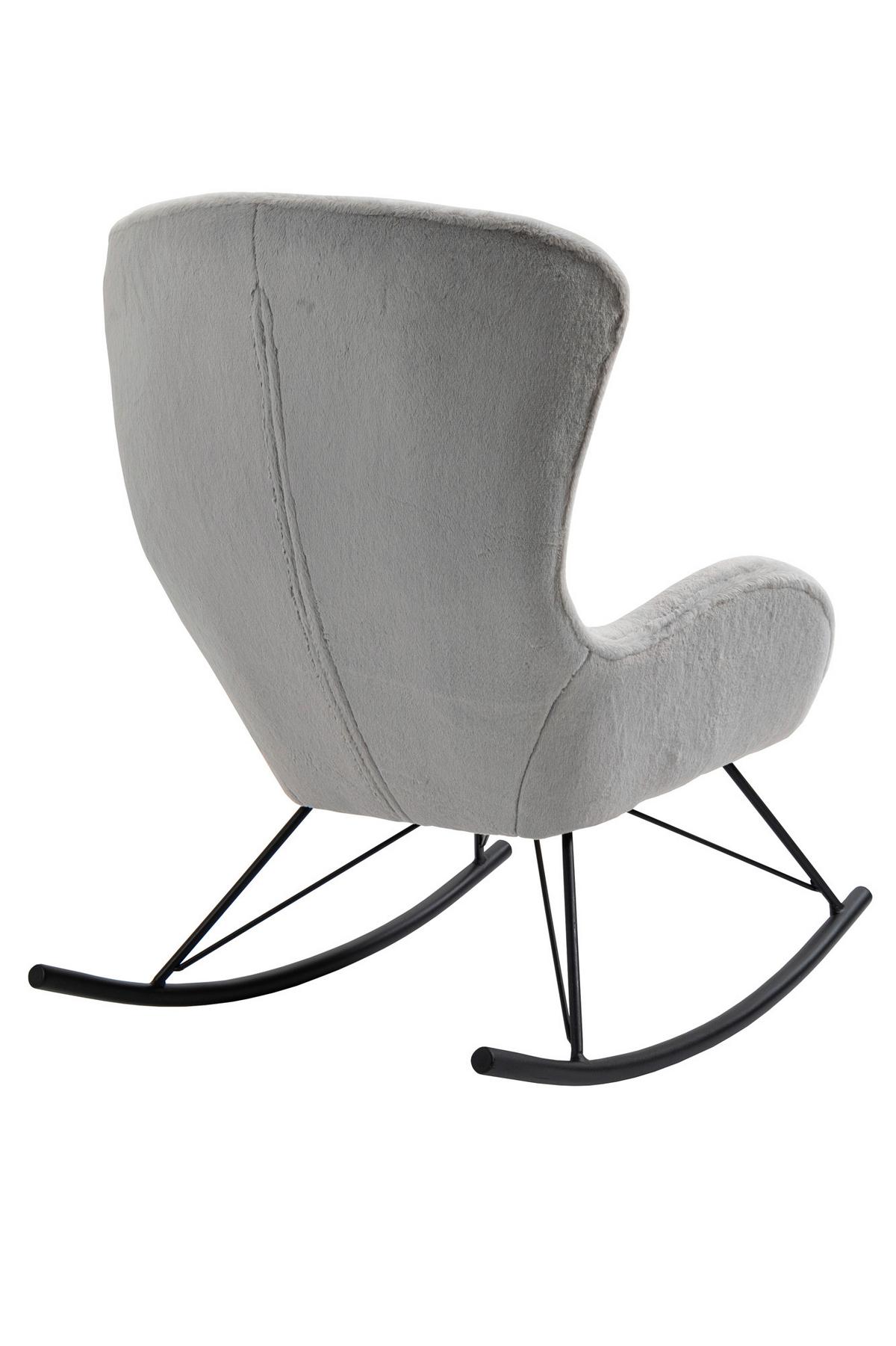 Schaukelstuhl Schwarz, Hellgrau B: 70 cm - Hellgrau/Schwarz, MODERN, Textil (70/102/94cm) - Livetastic