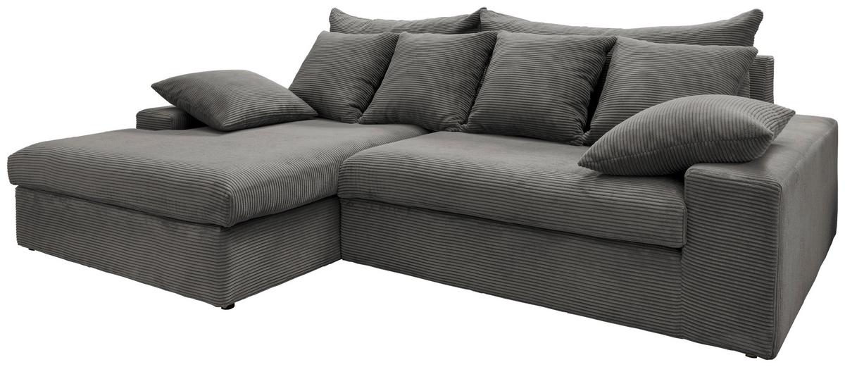 Ecksofa Avellino Grau S: 200/278 Cm - Schwarz/Grau, MODERN, Textil (200/278cm) - Livetastic