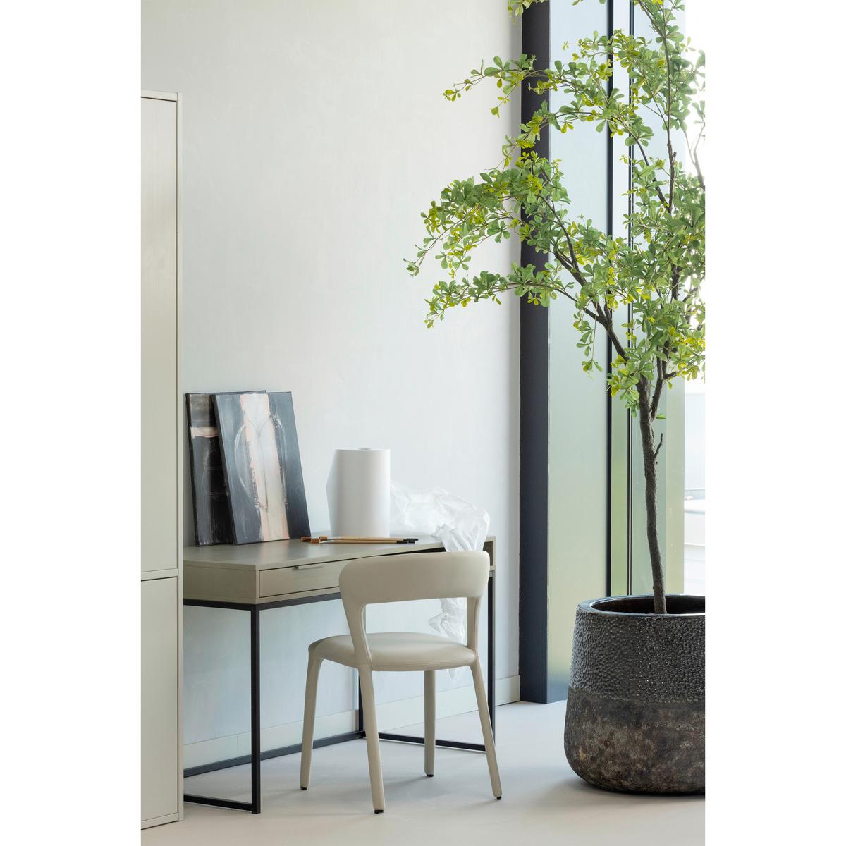 Schreibtisch Nore Schlammfarben B: 130 cm - Schlammfarben/Schwarz, MODERN, Holz/Metall (130/58/75cm) - Livetastic