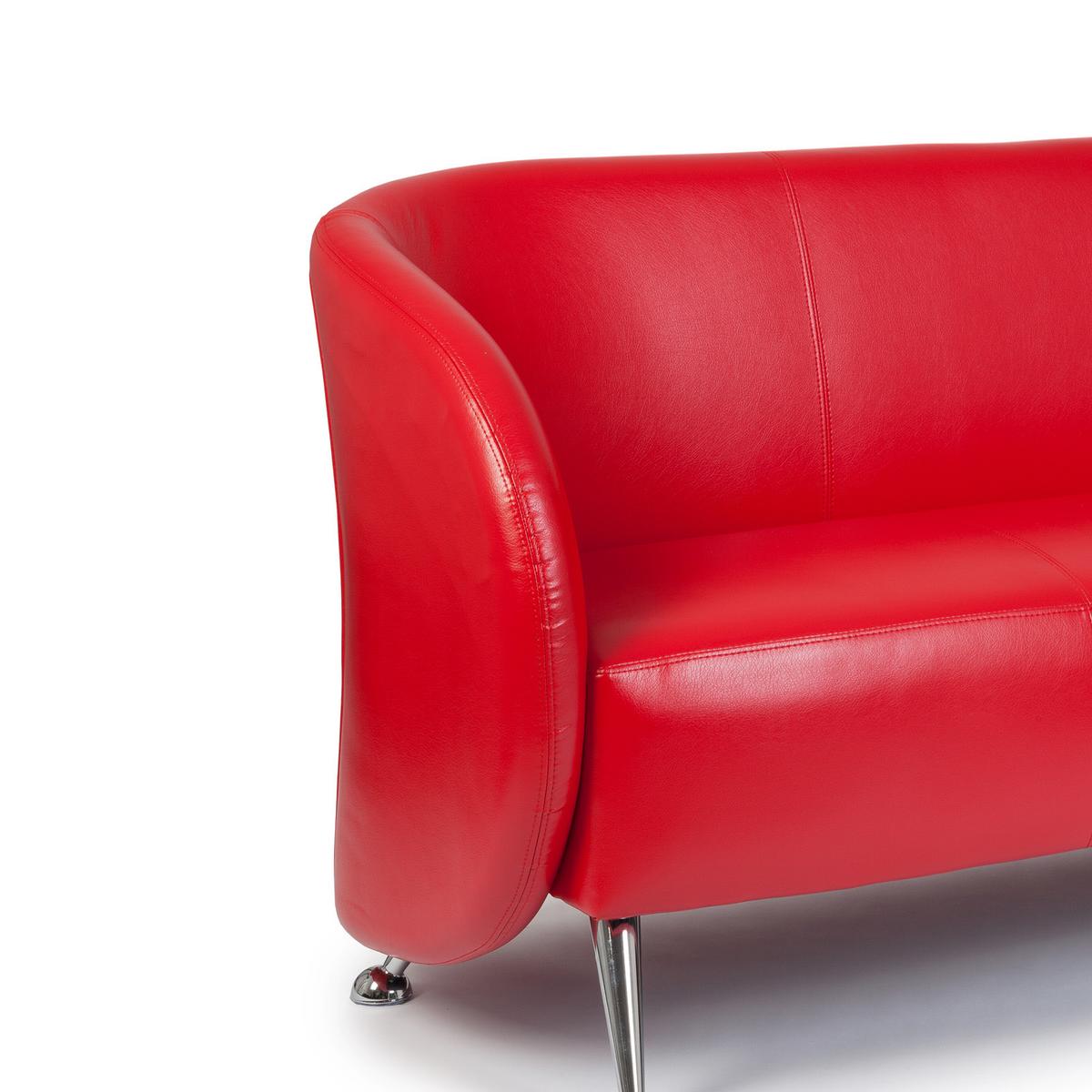 3-Sitzer-Sofa St. Lucia Rot - Chromfarben/Rot, MODERN, Textil (168/85/58cm) - MID.YOU