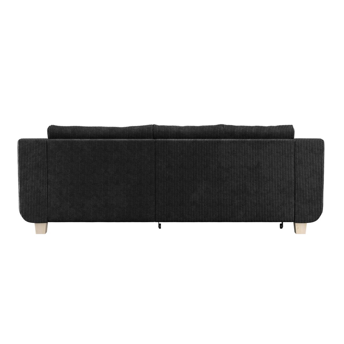 Rohová sedacia súprava ALEX, tmavosivý menčester - prírodná farba/tmavosivá, Modern, textil/plast (246/88cm)