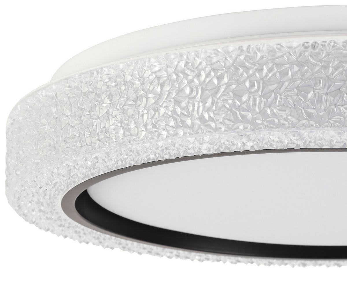 Stropné svietidlo Ozi, P/V: 39/7cm,čierna/biela - priehľadné/čierna, Modern, kov/plast (40/8cm) - Modern Living