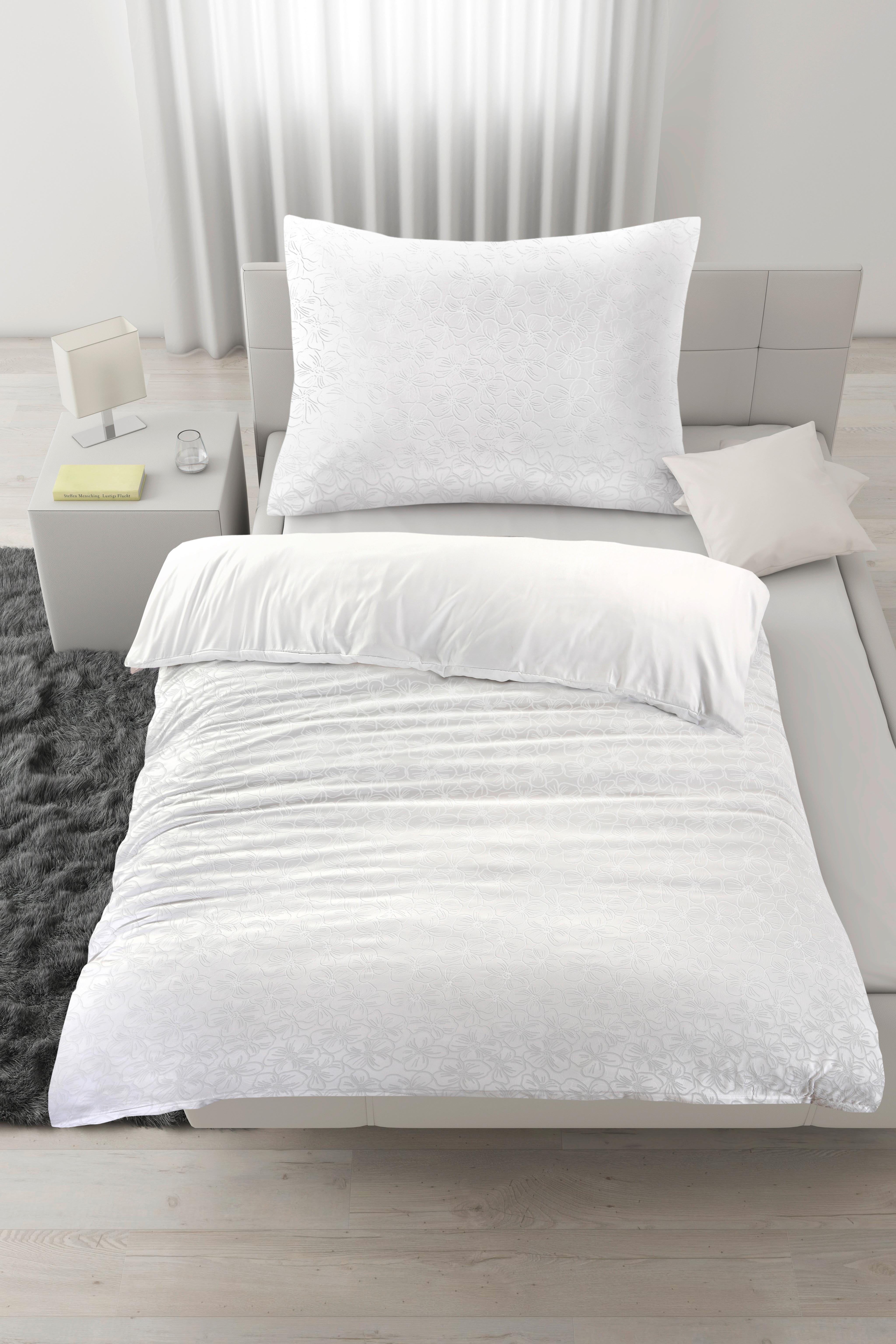 POSTEĽNÁ BIELIZEŇ Blume, 70X90/140X200 cm - biela, Konventionell, textil (140/200cm) - Mömax