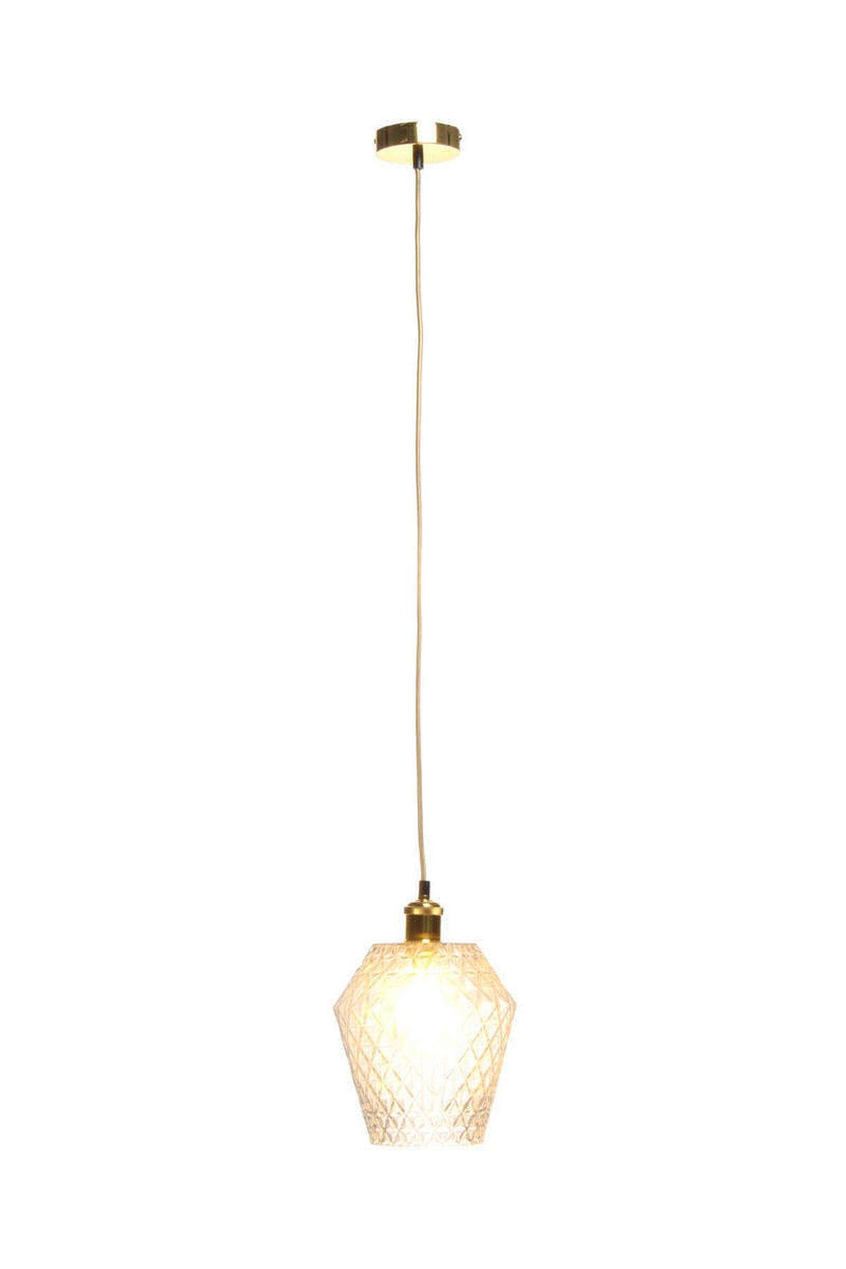 Hängeleuchte Lumi H: 27 Cm 1-Flammig - Klar/Goldfarben, Trend, Glas (20/27/20cm) - Kayoom