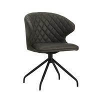 Armlehnstuhl Calais Anthrazit B: 56 cm - Anthrazit/Schwarz, MODERN, Textil/Metall (56/80/44cm) - MID.YOU