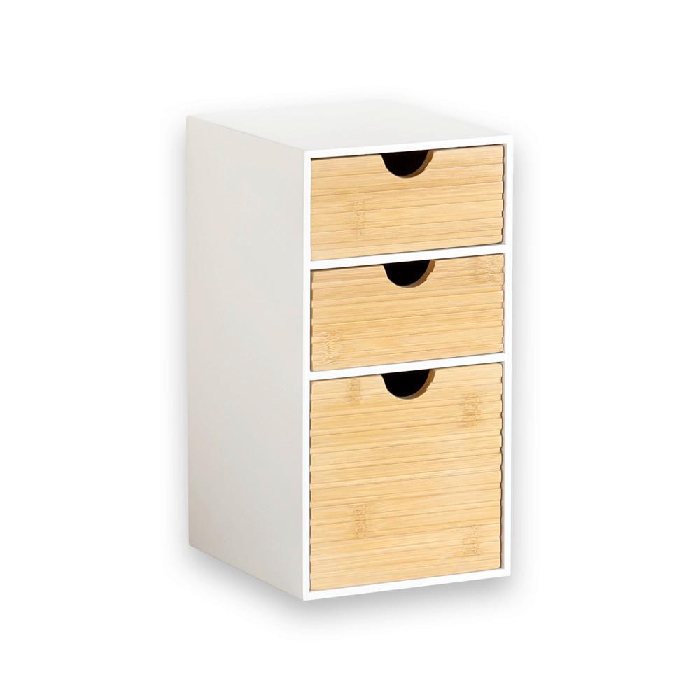 TISCHORGANIZER Bambus, Weiß/Naturfarben - Naturfarben/Weiß, Basics, Holz/Holzwerkstoff (14/16/27cm) - Kesper