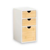 TISCHORGANIZER Bambus, Weiß/Naturfarben - Naturfarben/Weiß, Basics, Holz/Holzwerkstoff (14/16/27cm) - Kesper