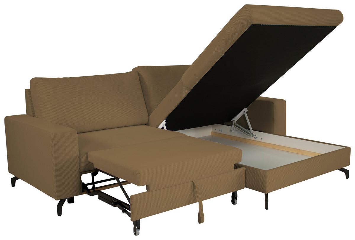 Ecksofa Clara Hellbraun B: 240 Cm - Hellbraun, MODERN, Textil (240/87/177cm)