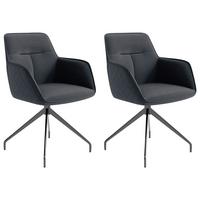 Armlehnstuhl-set Memphis - Anthrazit/Schwarz, MODERN, Textil/Metall (62/96/60cm) - MID.YOU