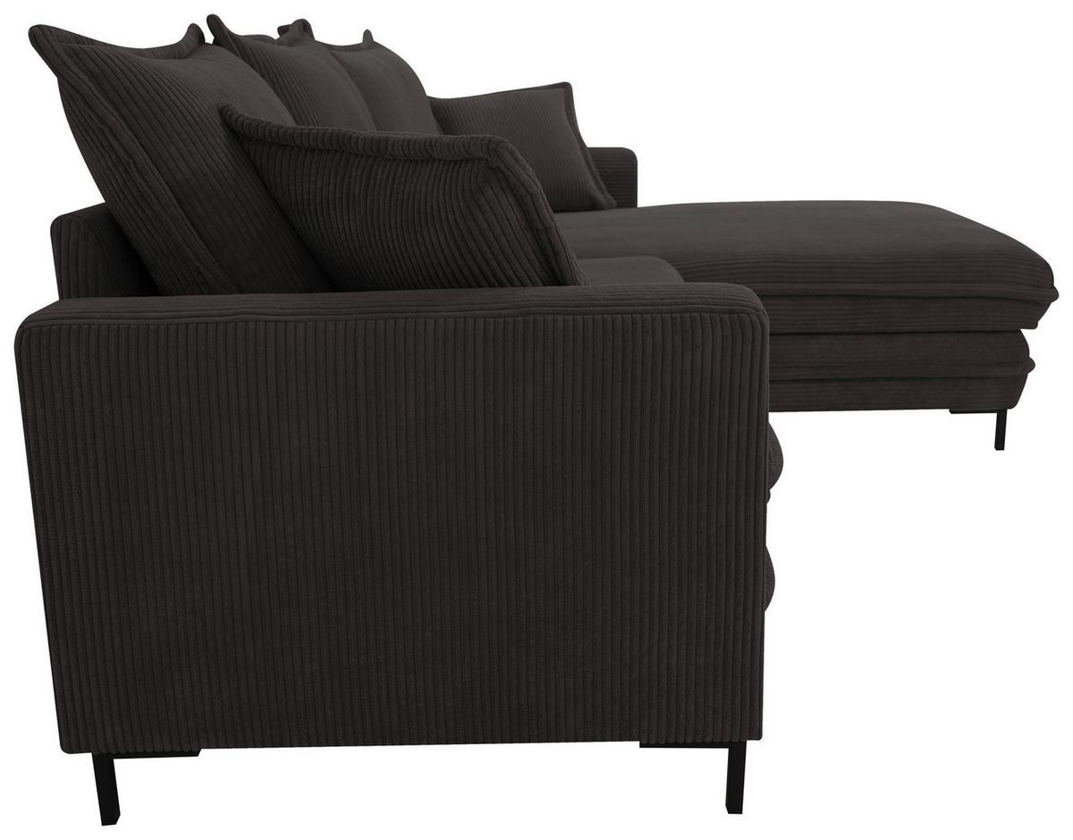 Ecksofa Armellia Anthrazit S: 272x174 cm - Anthrazit/Hellgrau, Design, Textil (272/174cm) - MID.YOU