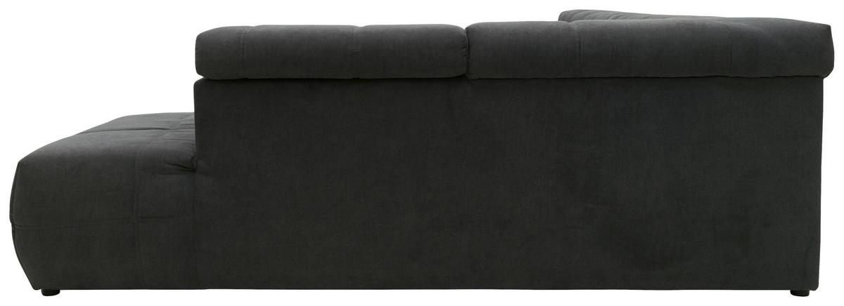 Wohnlandschaft Brandon Kopfteilverstellung Dunkelgrau - Dunkelgrau/Schwarz, Design, Textil (175/359/228cm) - MID.YOU