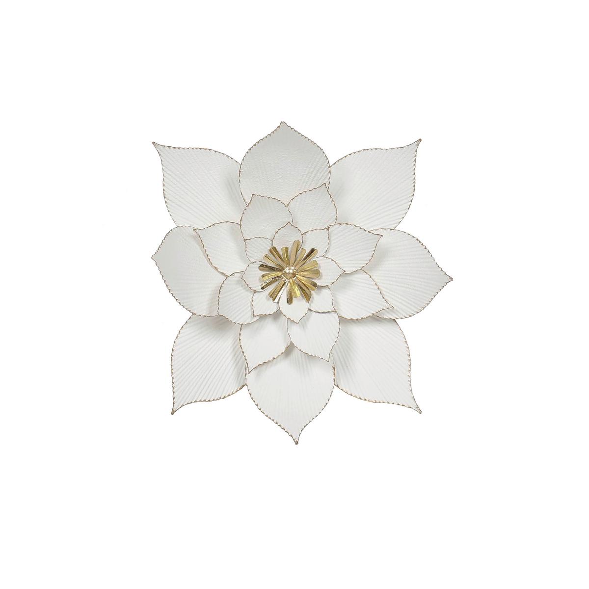 Nástenná dekorácia MAKENA, Ø 47,5 cm - biela/zlatá, Modern, kov (47,5/7cm) - Mömax