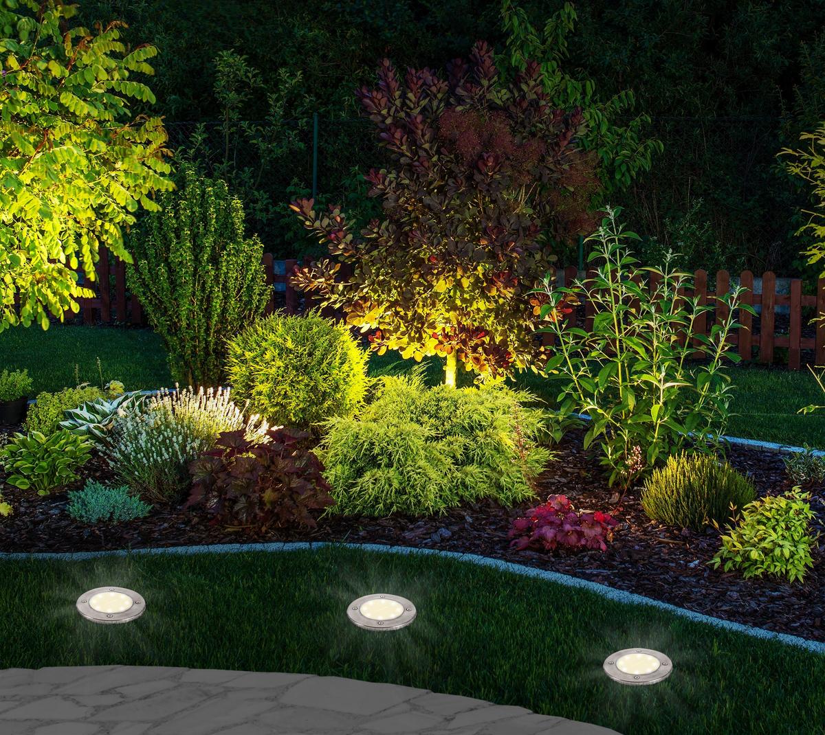6 X Solarleuchte Mit Erdspieß 8xled Warmweiß H: 14 Cm - Edelstahlfarben, Basics, Kunststoff/Metall (11,5/14cm) - Näve