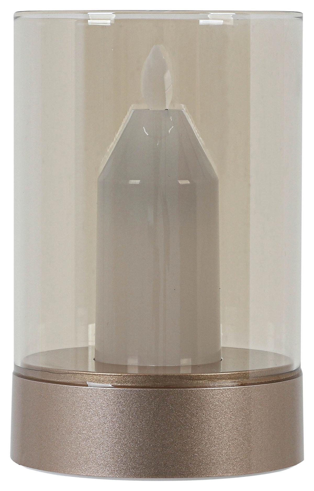 DEKORAČNÉ LED SVIETIDLO FLAMMI - biela/šampanská, Modern, kov/plast (8,5/13cm) - Mömax