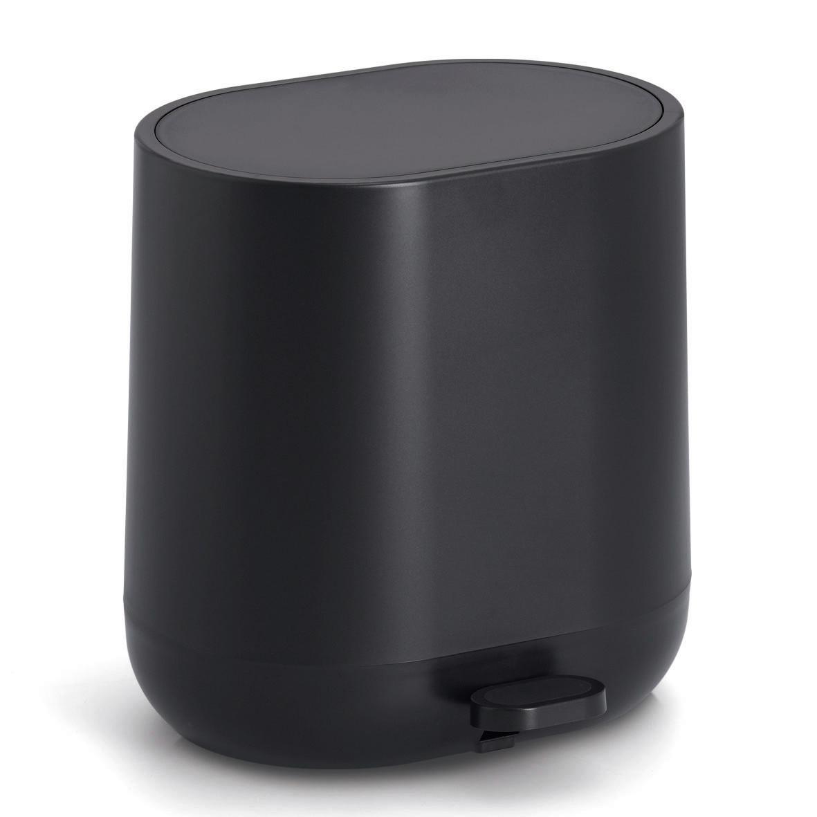 Treteimer aus Kunststoff Schwarz, ca. 6L - Schwarz, Basics, Kunststoff (26/22,5/26,5cm) - Zeller Present