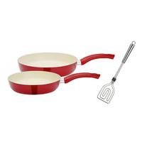 PFANNENSET 20+28 cm, 2--Teilig. - Hellrot, Basics, Metall (20+28cm) - GSW