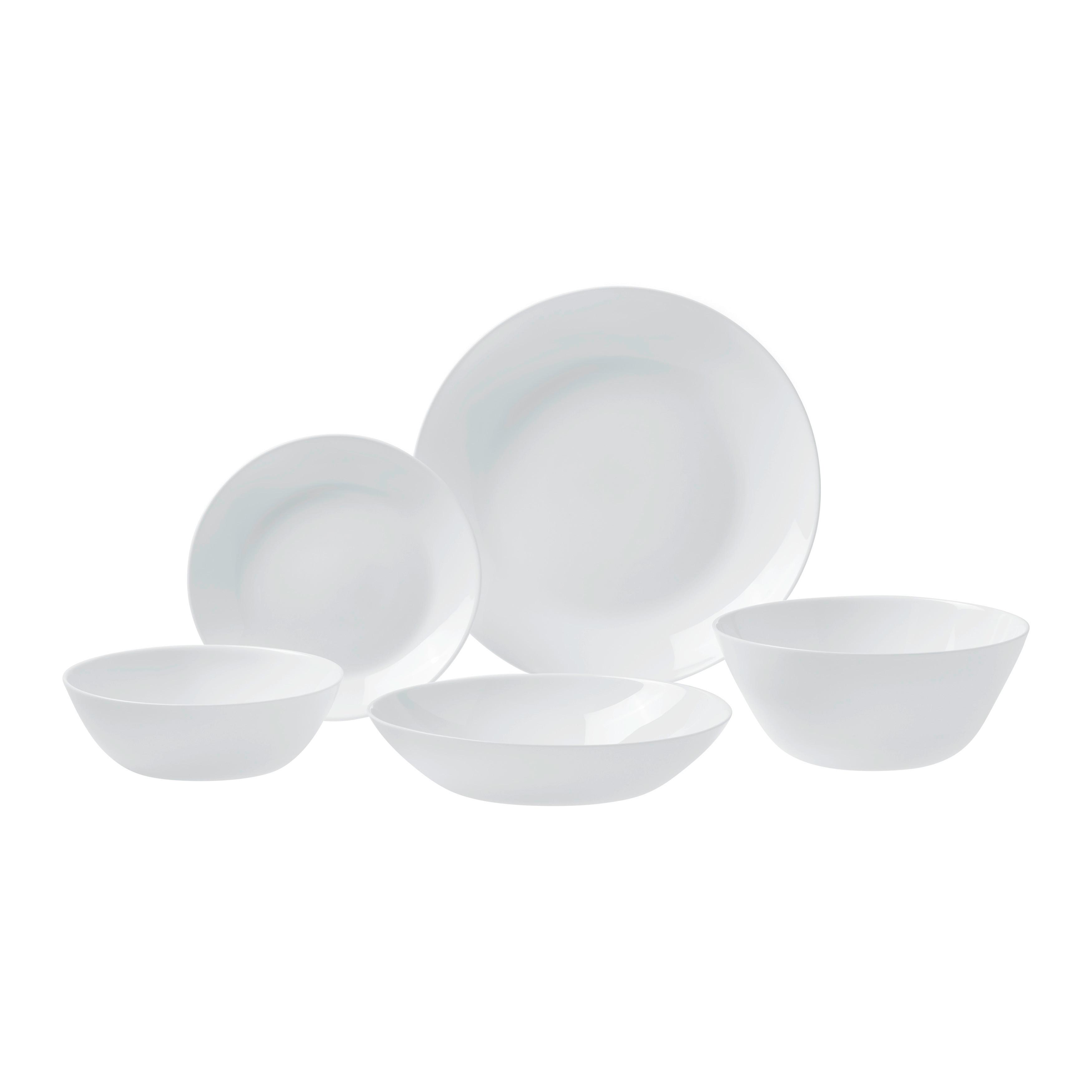 Plytký tanier GITTE -BASED- - biela, Basics, sklo (24,8/2,5cm) - Based