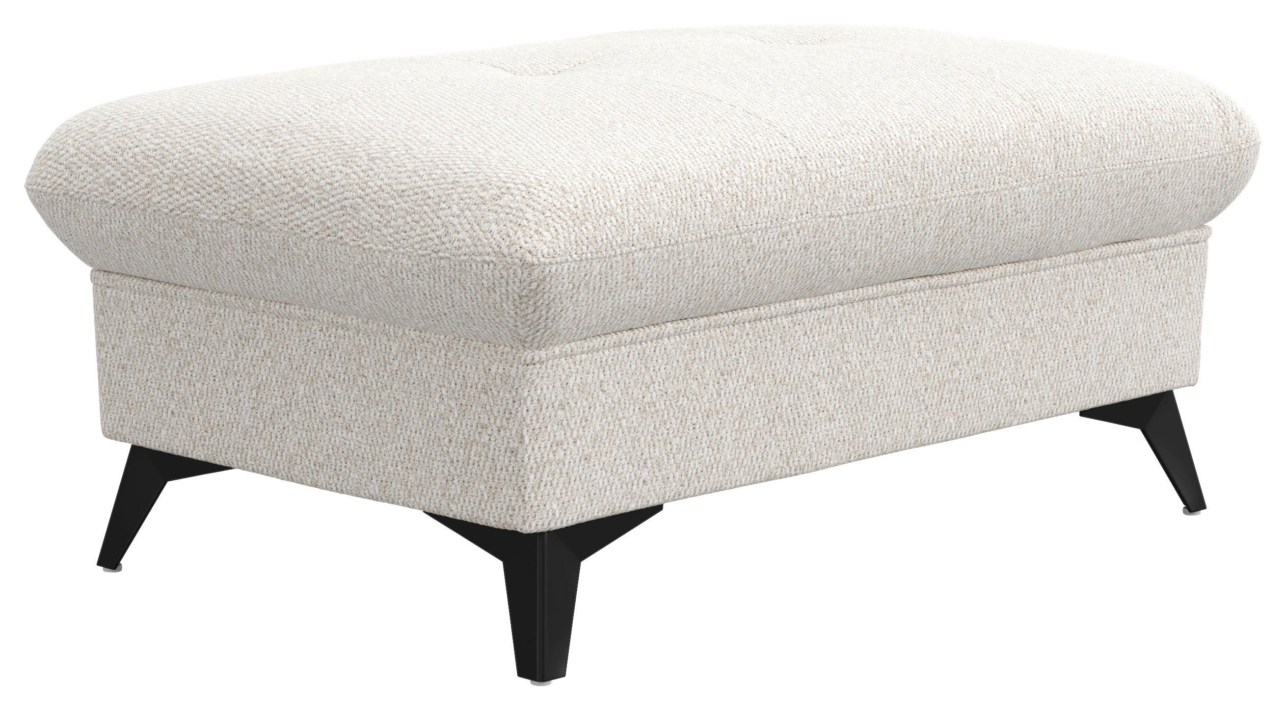 Hocker Hudson Chenille silberfarben,B: 102cm - Silberfarben/Schwarz, KONVENTIONELL, Textil (102/45/65cm) - Sembella