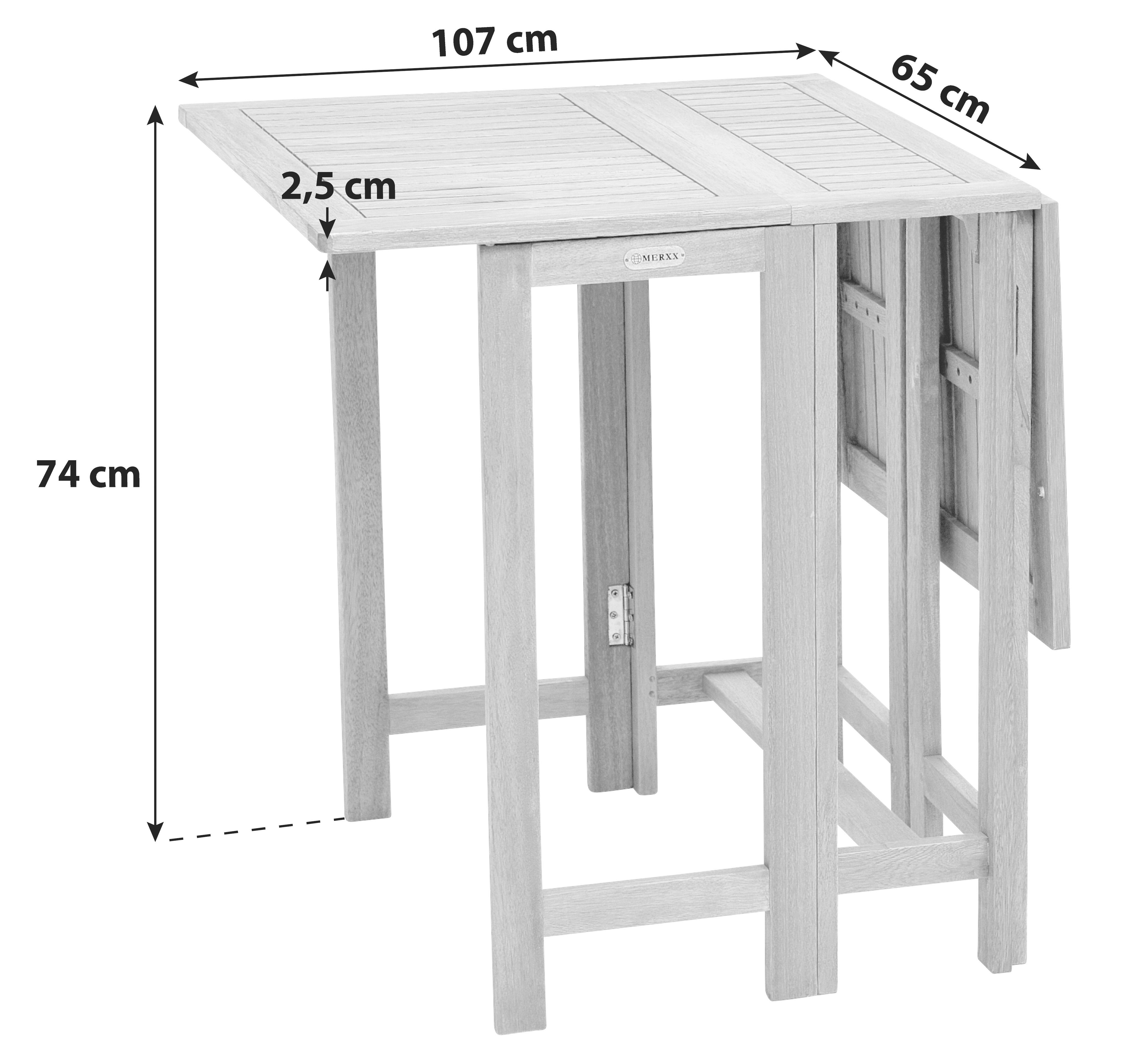 Gartentisch aus Eukalyptusholz in Natur Maße