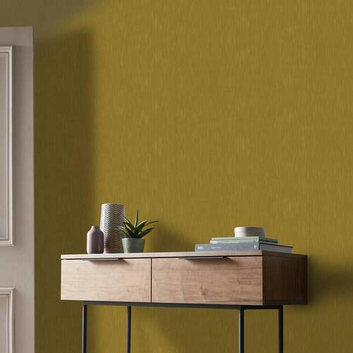 Vliestapete Uni - Gelb, Basics, Papier/Textil (53/900cm)