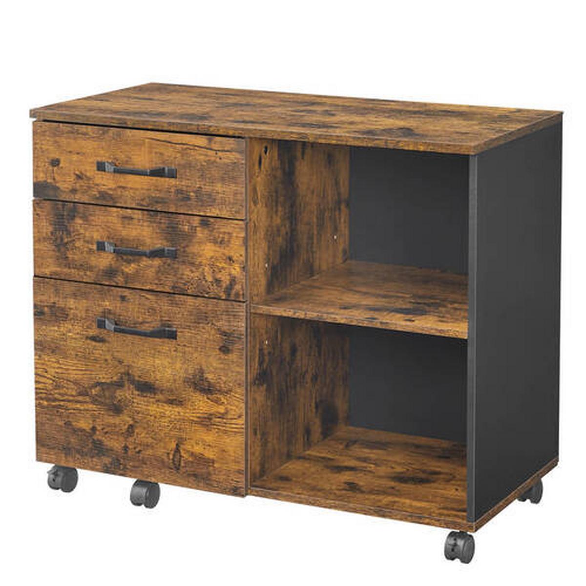 Rollcontainer Iron B: 80 cm Braun/Schwarz - Schwarz/Braun, Basics, Holz/Holzwerkstoff (80/66/40cm) - Boxxx
